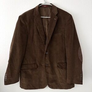Adolfo‎ Men's Size-42R Sports Jacket Brown Corduroy Elbow Patches